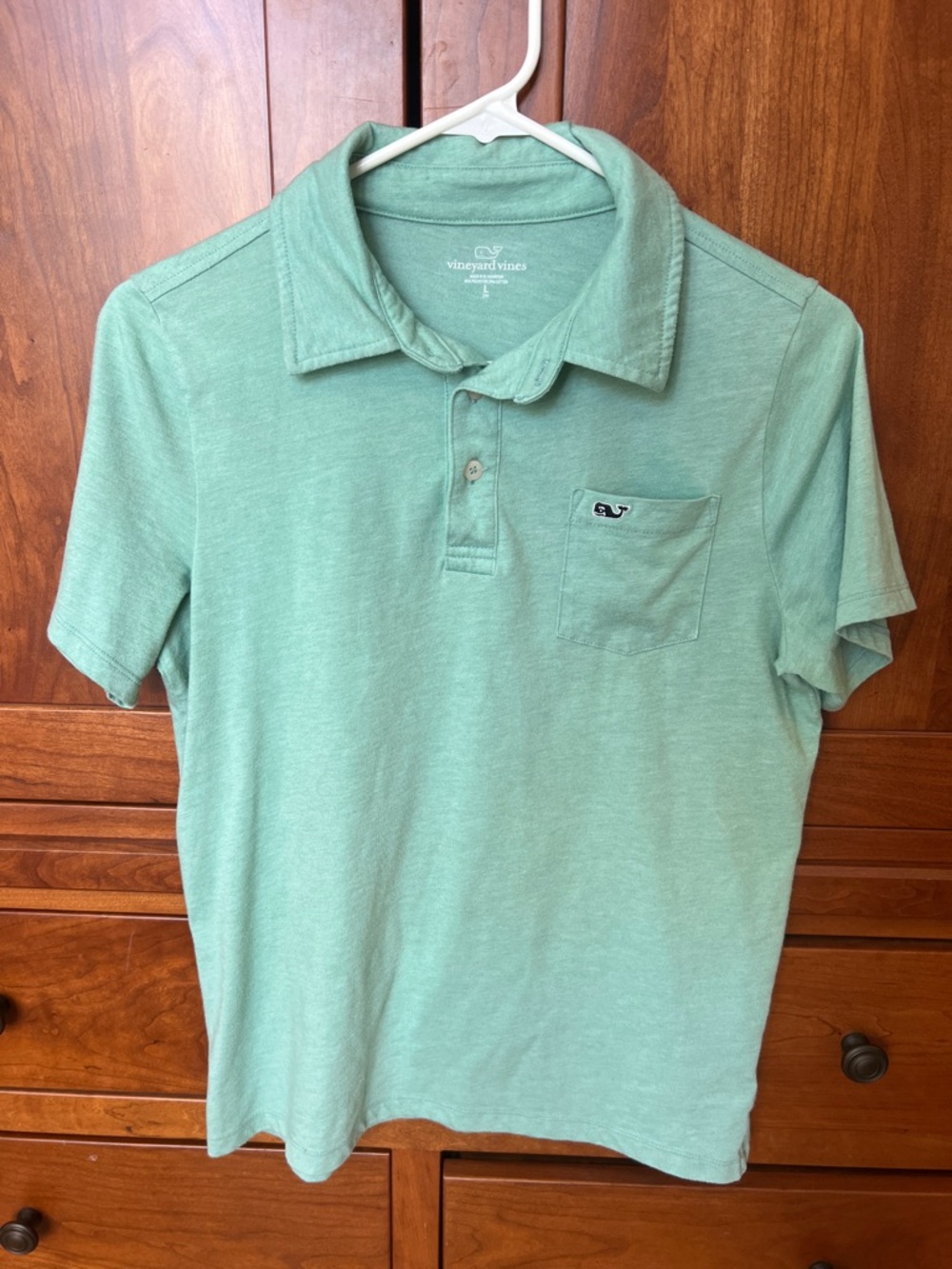 Light green boys large  (16) vineyard vines polo